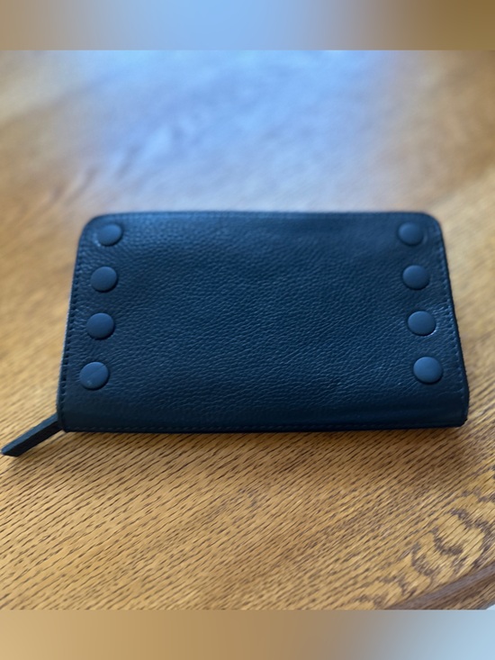 Hammitt Handbags - Hammitt 405 Wallet-Gunmetal Black on black stud detail. Leather Zip Wallet.